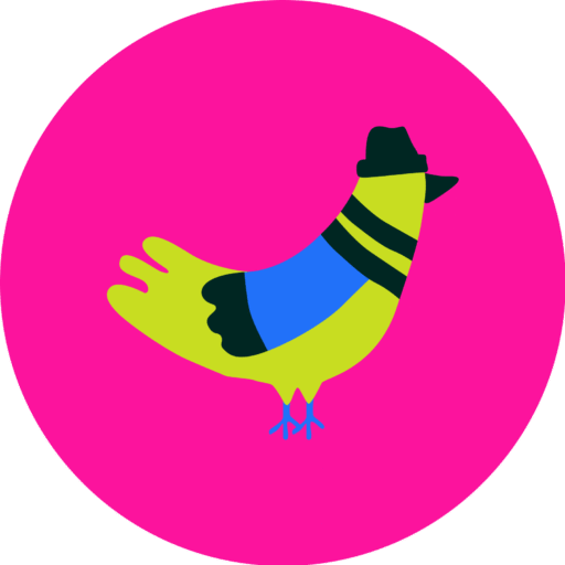 favicon pigeon sur fond rose